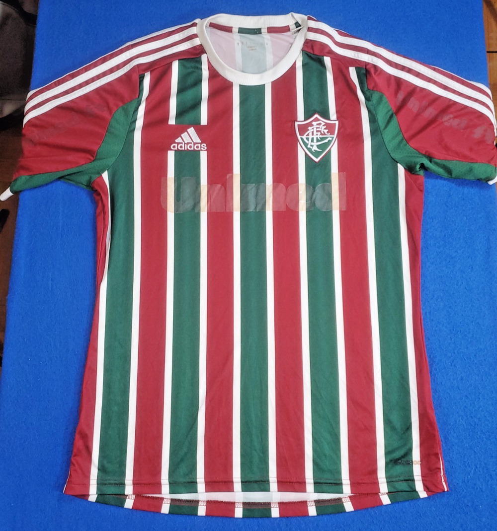 Adidas Fluminense FC Home Jersey Soccer Shirt Brazil VTG Tricolor Men's Size M